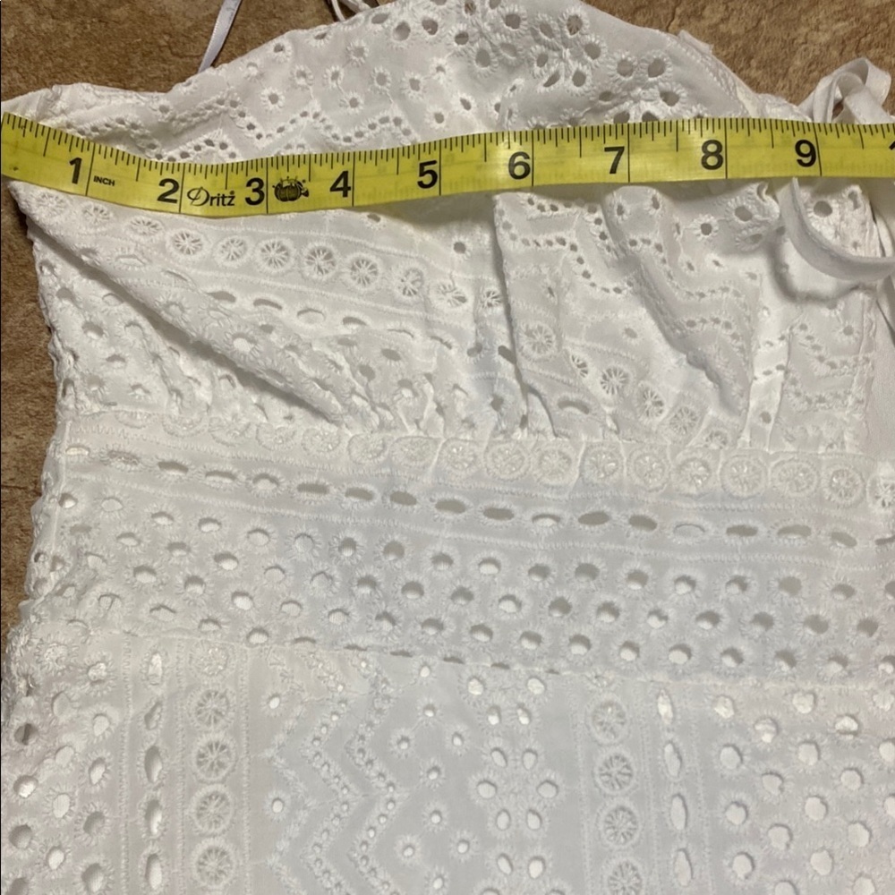 Lulu’s Chic White Eyelet Pattern Maxi Dress XL Summer Wedding Guest - Picture 12 of 14